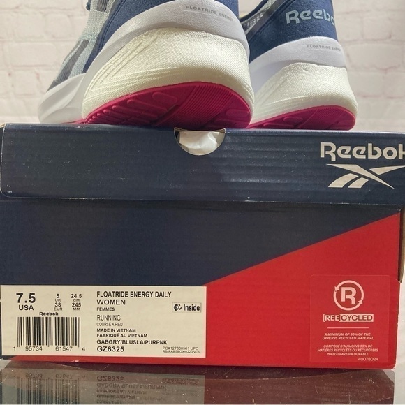 REEBOK FLOATRIDE ENERGY running/daily wear sneakers 7.5 blue & pink trim Bnib - Picture 4 of 9